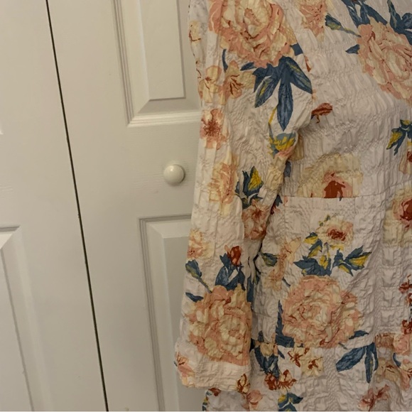 Zara Floral Patterned Long Sleeve Dress Size Medium - Picture 7 of 12